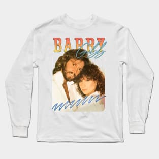 Vintage Aesthetic Barry Gibb 80s Long Sleeve T-Shirt